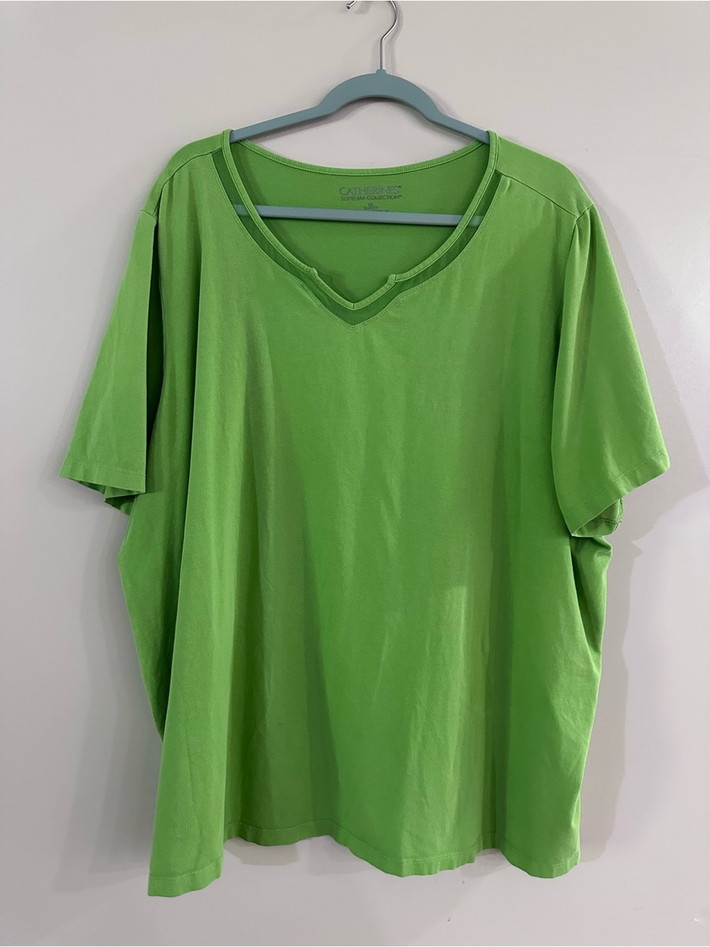 Catherines  Short-Sleeve V-Neck Shirt in Bright Lime